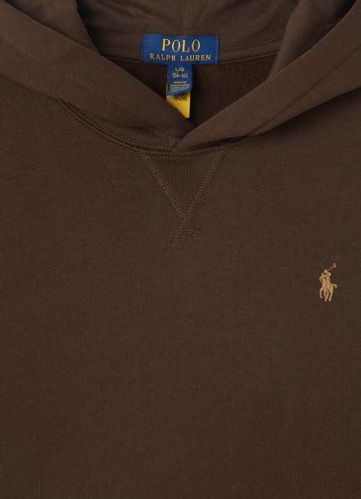 Ralph Lauren Hoodie met logoborduring - detail lichtbruin