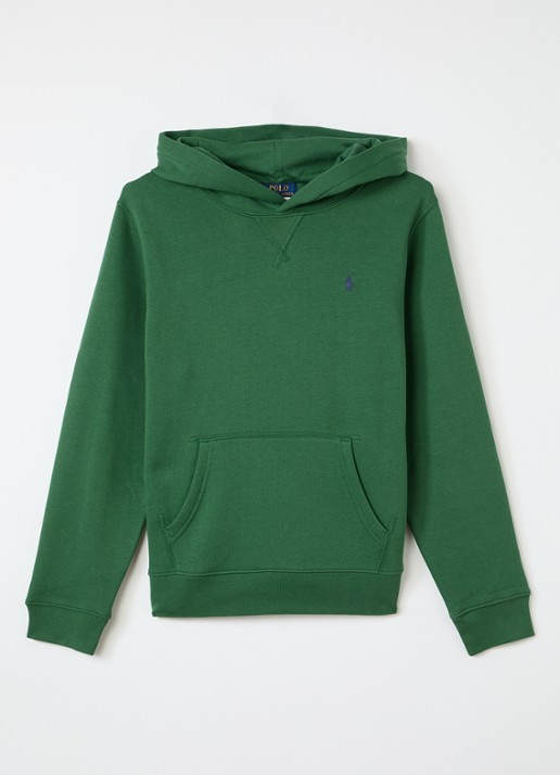 Ralph Lauren Hoodie met logoborduring - voorkant felgroen