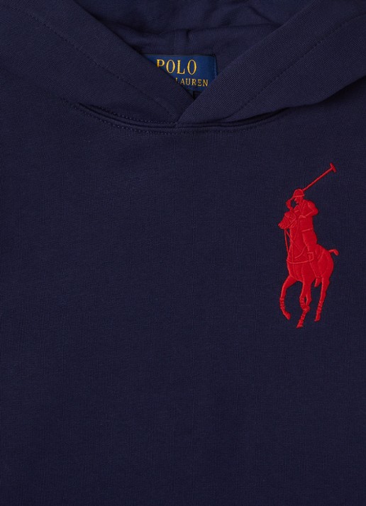 Ralph Lauren Hoodie met logoborduring - detail donkerblauw