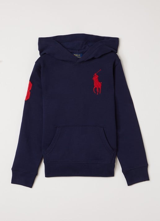 Ralph Lauren Hoodie met logoborduring - voorkant 2 donkerblauw