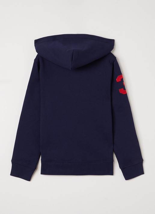 Ralph Lauren Hoodie met logoborduring - voorkant 3 donkerblauw