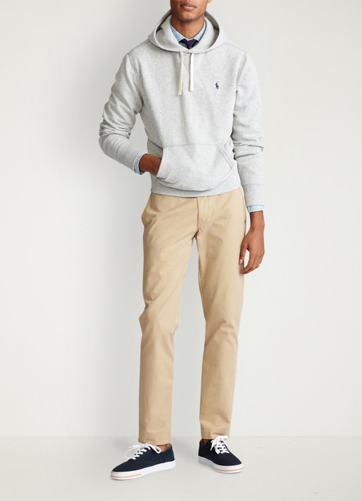 Ralph Lauren Hoodie met logoborduring - voorkant 3 andover heather / grijs