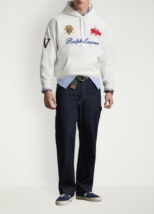 Ralph Lauren Hoodie met logoborduring - voorkant 5 white / wit