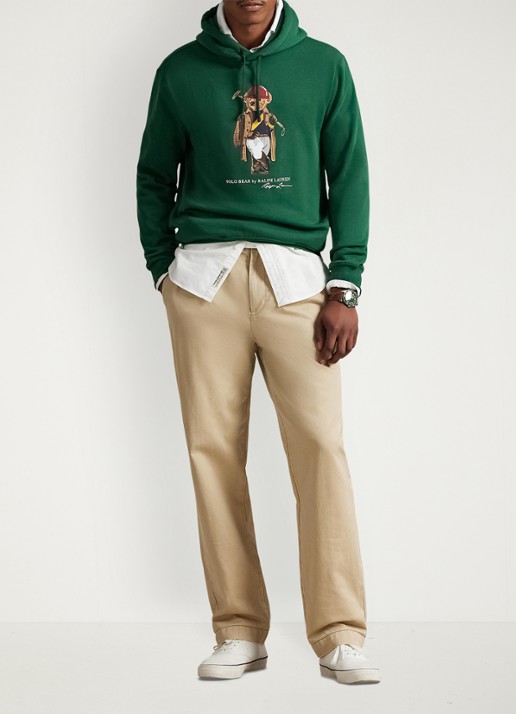 Ralph Lauren Hoodie met logoprint - voorkant 4 new forest / donkergroen