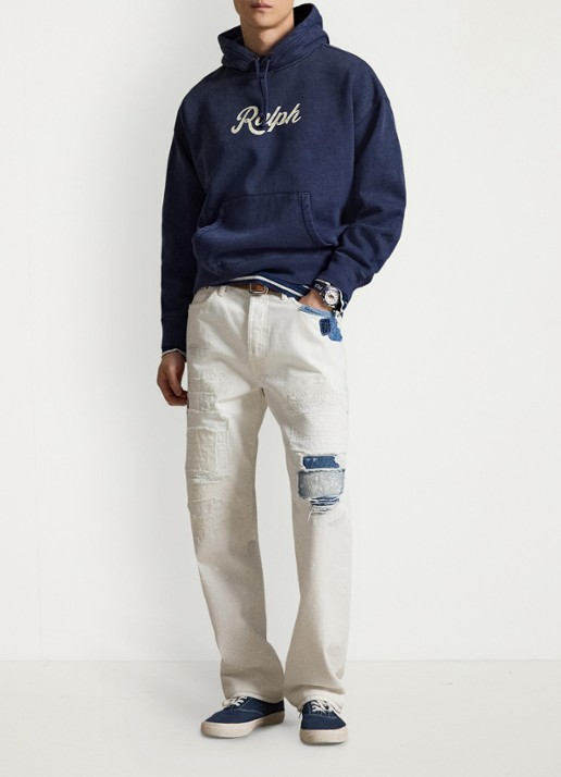 Ralph Lauren Hoodie met logoprint - voorkant 3 dark cobalt/ white / blauw