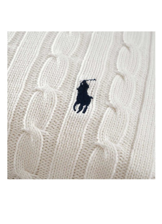 Ralph Lauren Houscou kussensloop van katoen - detail 2 gebroken wit