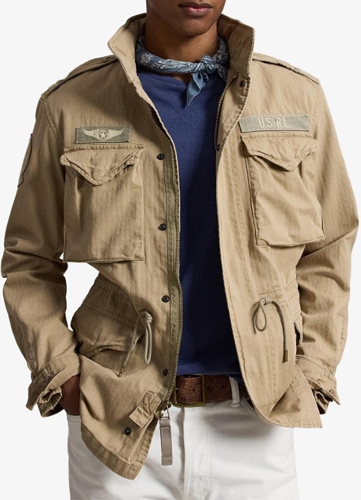 Ralph Lauren Iconisch veldjack - voorkant 2 khaki
