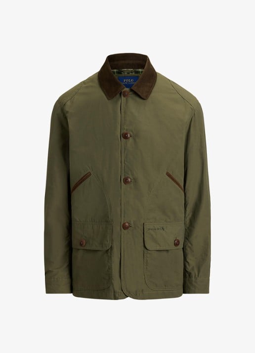 Ralph Lauren Jack met details van corduroy en opgestikte zakken - voorkant canopy olive / olijfgroen
