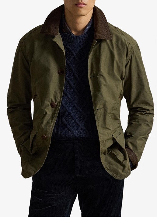 Ralph Lauren Jack met details van corduroy en opgestikte zakken - voorkant 2 canopy olive / olijfgroen