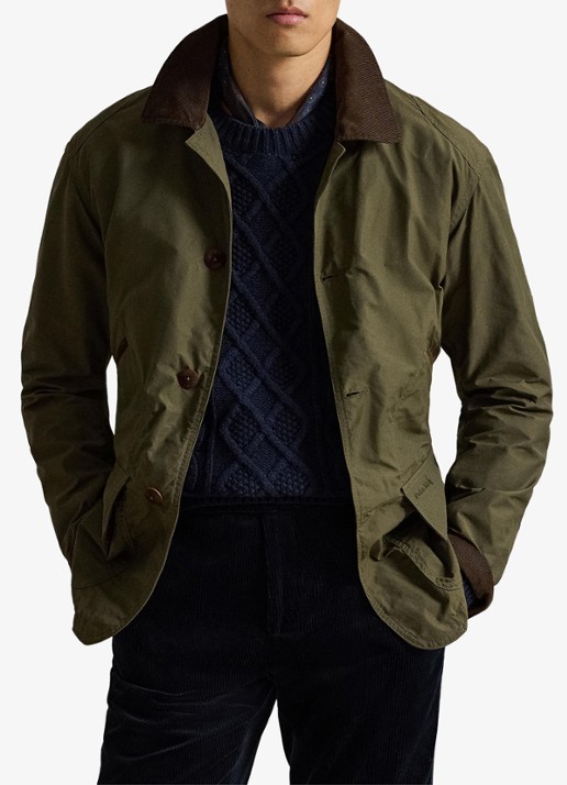 Ralph Lauren Jack met details van corduroy en opgestikte zakken - voorkant 6 canopy olive / olijfgroen