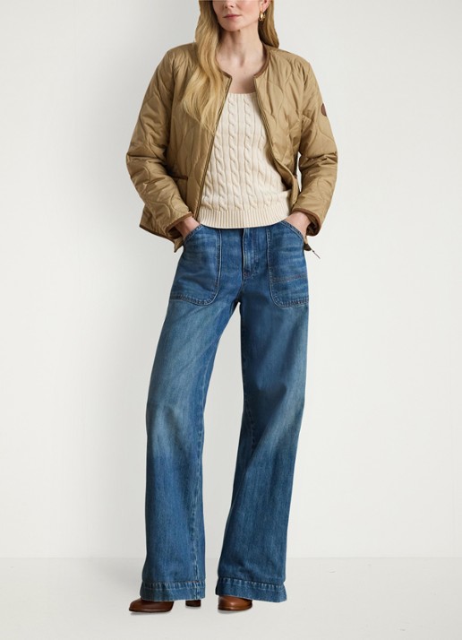 Ralph Lauren Jack met quilt patroon en steekzakken - voorkant 4 birch tan / beige