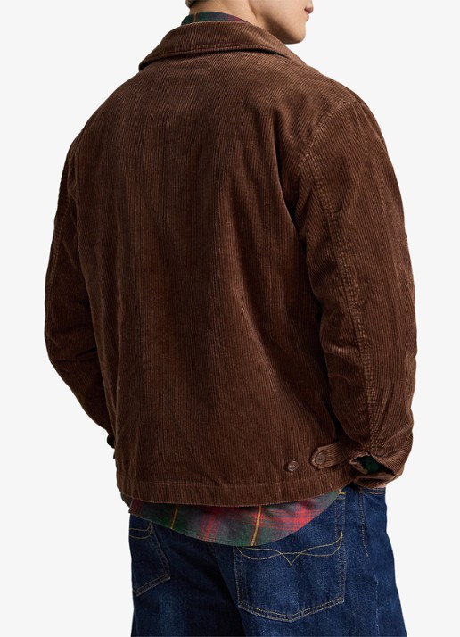 Ralph Lauren Jack van corduroy met logoborduring - achterkant pale russet / bruin