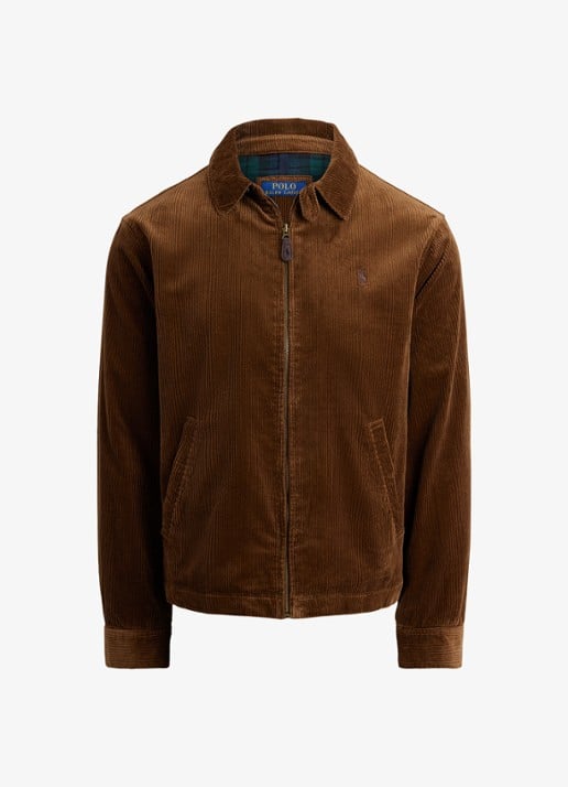 Ralph Lauren Jack van corduroy met logoborduring - voorkant 4 pale russet / bruin