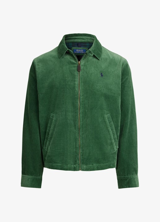 Ralph Lauren Jack van corduroy met logoborduring - voorkant 4 meadow green / groen