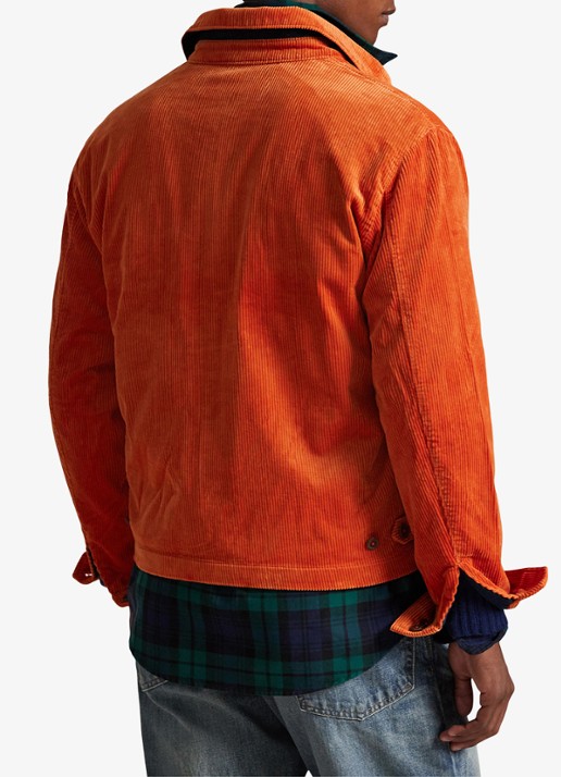 Ralph Lauren Jack van corduroy met logoborduring - achterkant 5 charles orange / oranje