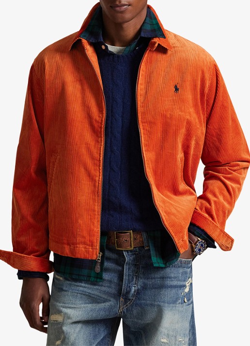 Ralph Lauren Jack van corduroy met logoborduring - detail 3 charles orange / oranje