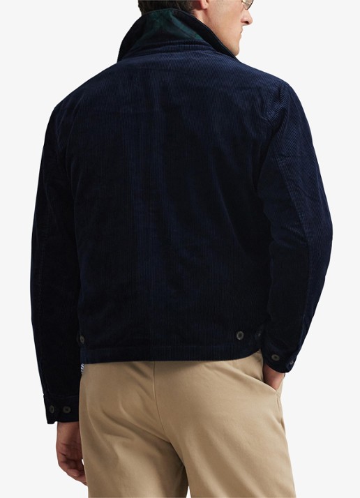 Ralph Lauren Jack van corduroy met logoborduring - achterkant 3 hunter navy / donkerblauw