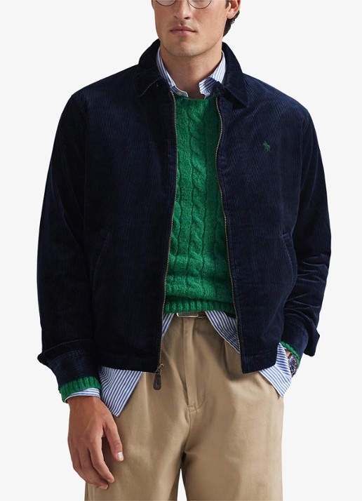 Ralph Lauren Jack van corduroy met logoborduring - detail 4 hunter navy / donkerblauw