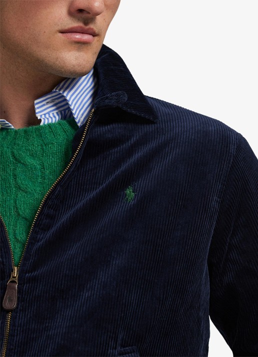 Ralph Lauren Jack van corduroy met logoborduring - detail 5 hunter navy / donkerblauw