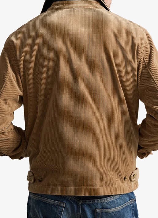 Ralph Lauren Jack van corduroy met logoborduring - achterkant vintage khaki / khaki