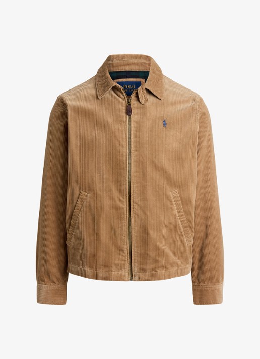 Ralph Lauren Jack van corduroy met logoborduring - voorkant 4 vintage khaki / khaki