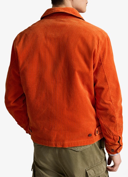 Ralph Lauren Jack van corduroy met logoborduring - achterkant 3 college orange / oranje