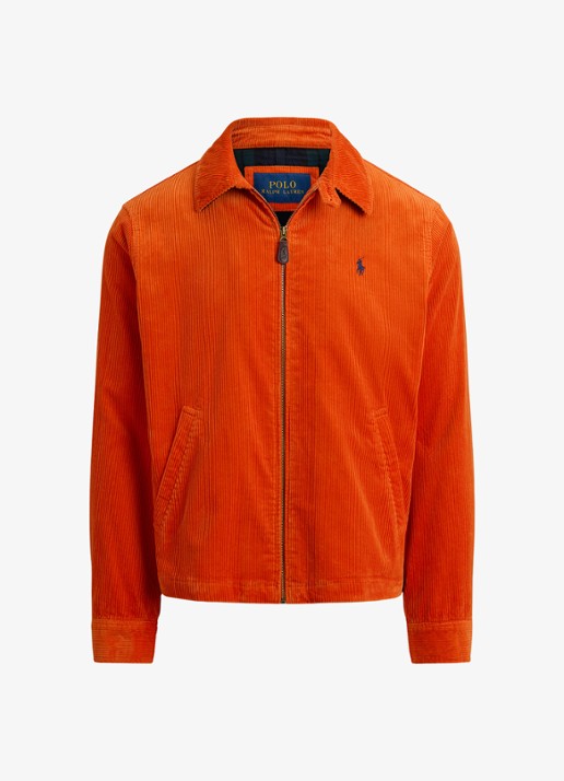Ralph Lauren Jack van corduroy met logoborduring - voorkant 4 college orange / oranje