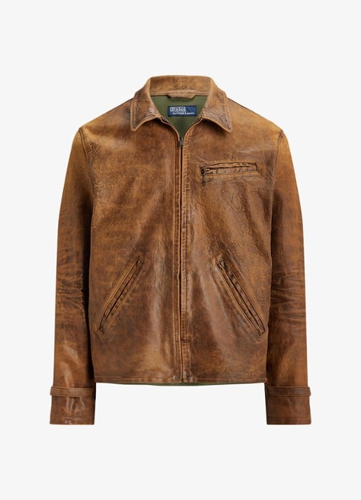 Ralph Lauren Jack van schapenleer met ritszakken - voorkant 4 soft brown x / bruin