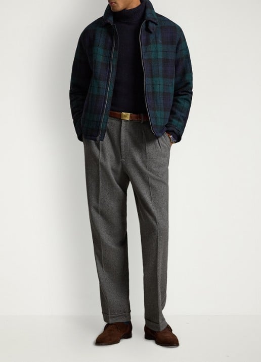 Ralph Lauren Jack van wol met ruitdessin en steekzakken