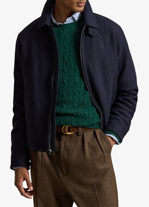 Ralph Lauren Jack van wol met steekzakken - voorkant 2 collection navy / donkerblauw