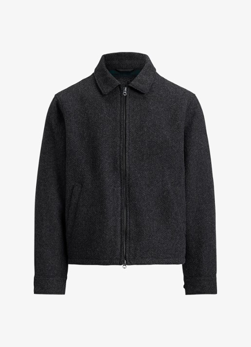 Ralph Lauren Jack van wol met steekzakken - voorkant 3 antraciet