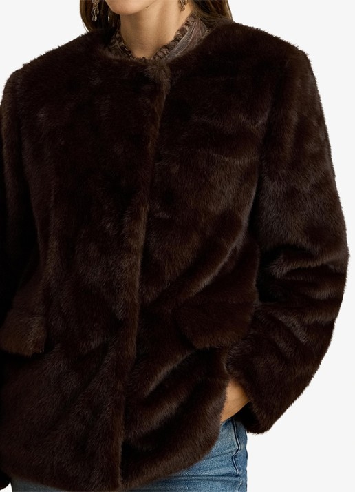 Ralph Lauren Jas van imitatiebont - detail 2 circuit brown / bruin