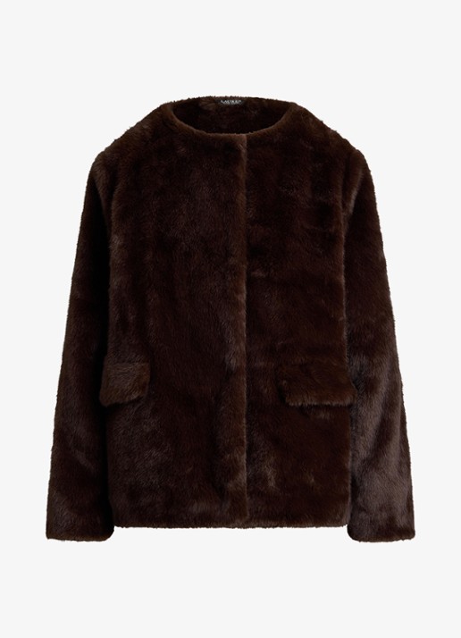 Ralph Lauren Jas van imitatiebont - voorkant 4 circuit brown / bruin