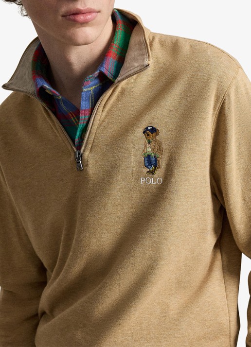 Ralph Lauren Jersey double-knit trui met Polo Bear - detail 2 camel