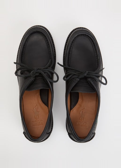Ralph Lauren Jett Apron veterschoen van leer - detail 3 zwart