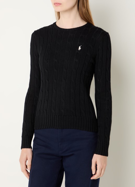 Ralph Lauren Julianna kabelgebreide pullover met logoborduring