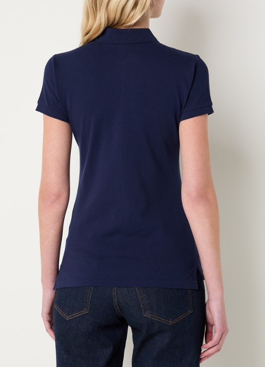 Ralph Lauren Julie polo van piqué katoen met logoborduring  - achterkant 4 donkerblauw
