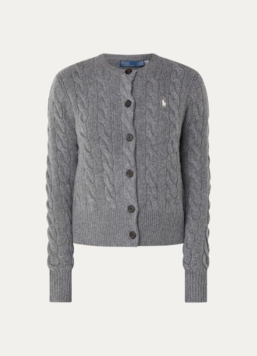 Ralph Lauren Kabelgebreid vest in kasjmierblend met logoborduring
