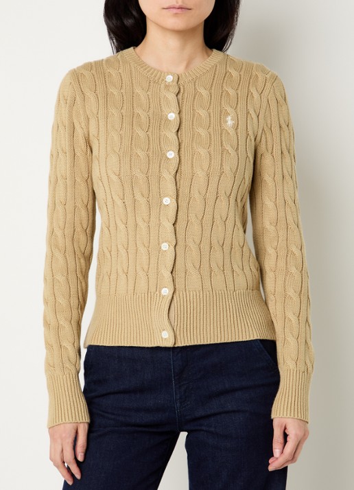 Ralph Lauren Kabelgebreid vest met logoborduring