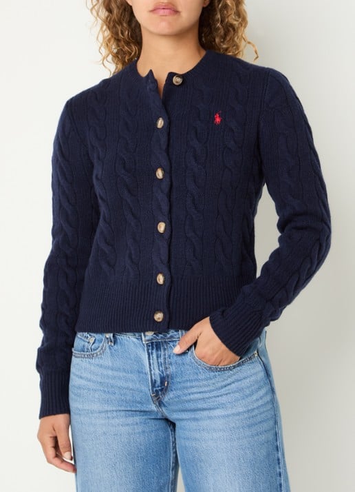 Ralph Lauren Kabelgebreid vest met logoborduring