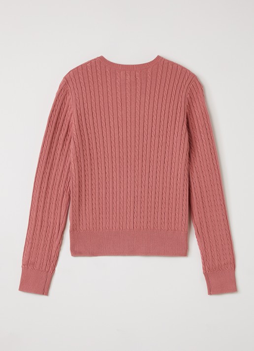 Ralph Lauren Kabelgebreid vest met logoborduring - achterkant 2 roze