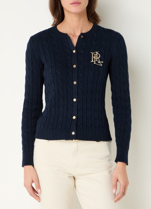 Ralph Lauren Kabelgebreid vest met logoborduring