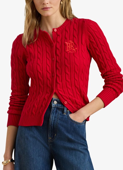 Ralph Lauren Kabelgebreid vest met logoborduring