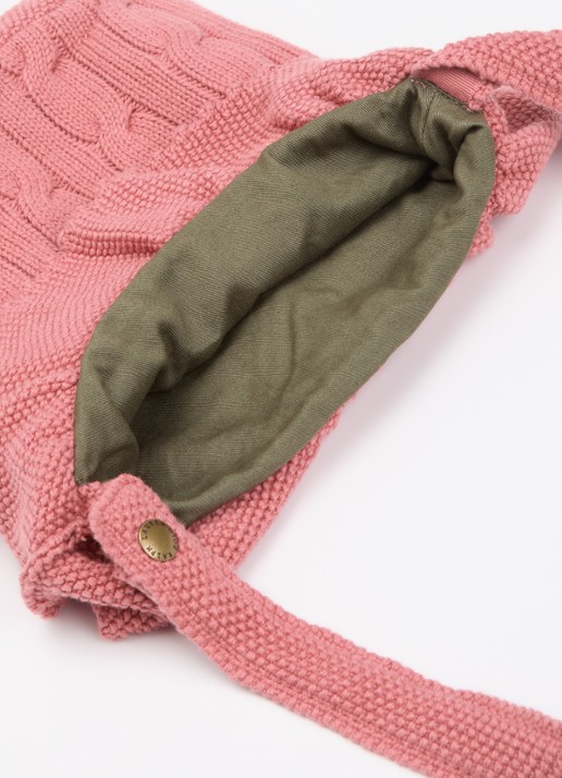 Ralph Lauren Kabelgebreide crossbodytas met logoborduring - detail 3 roze