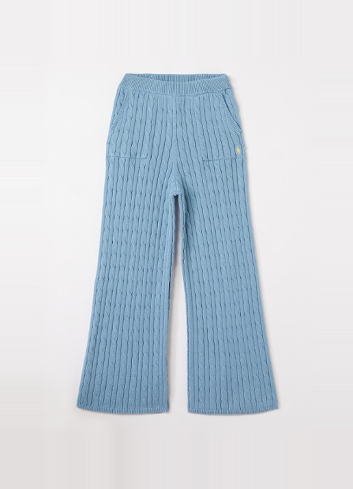 Ralph Lauren Kabelgebreide flared fit broek met logo