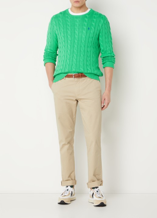 Ralph Lauren Kabelgebreide katoenen trui - voorkant 5 classic kelly-2yzd