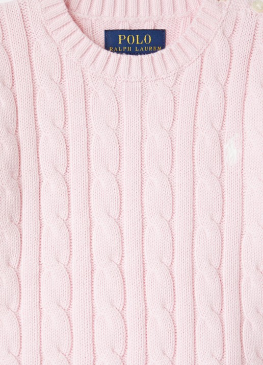Ralph Lauren Kabelgebreide pullover met logoborduring - detail 3 roze