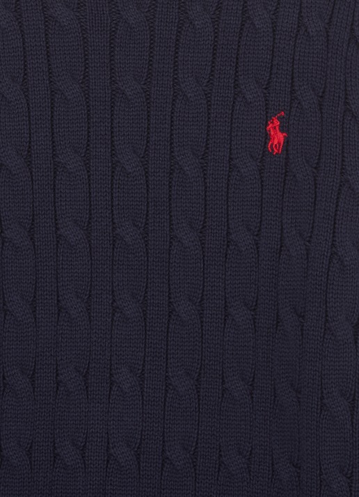 Ralph Lauren Kabelgebreide pullover met logoborduring - detail 3 donkerblauw