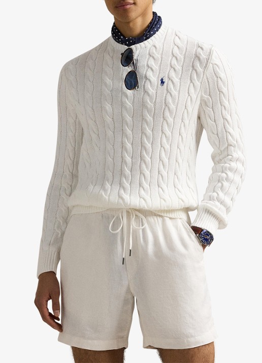 Ralph Lauren Kabelgebreide pullover met logoborduring - detail 6 white-2wcf