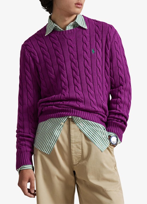 Ralph Lauren Kabelgebreide pullover met logoborduring